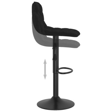 vidaXL Σκαμπό Μπαρ Μαύρο Βελούδινο 42,5x45x(84-105)cm 1 τεμ.