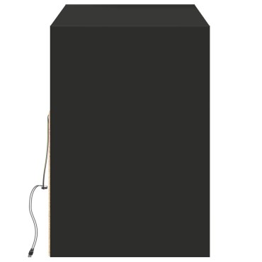vidaXL Έπιπλο Τοίχου Τηλεόρασης με LED Μαύρο 130x31x45cm
