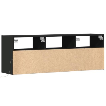 vidaXL Έπιπλο Τοίχου Τηλεόρασης με LED Μαύρο 130x31x45cm