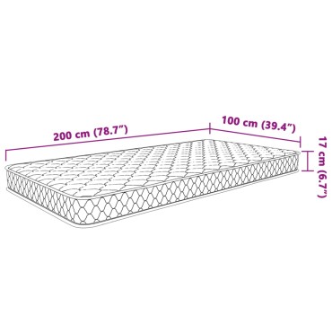 vidaXL Στρώμα με Αφρό Μνήμης Λευκό 100x200x17cm 1 τεμ. - Μονό