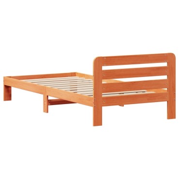vidaXL Σκελετός Κρεβ. Χωρίς Στρώμα Καφέ Κεριού 75x190 εκ Μασίφ Πεύκο