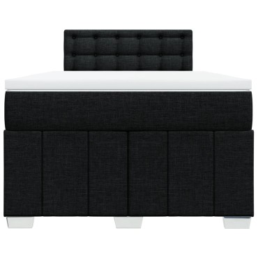 vidaXL Κρεβάτι Boxspring με Στρώμα Μαύρο 120x200 εκ. Υφασμάτινο