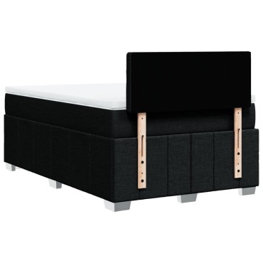 vidaXL Κρεβάτι Boxspring με Στρώμα Μαύρο 120x200 εκ. Υφασμάτινο