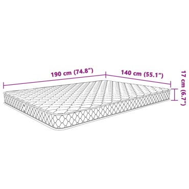 vidaXL Στρώμα με Αφρό Μνήμης Λευκό 140x190x17cm 1 τεμ. - Μονό