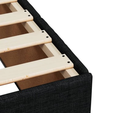 vidaXL Κρεβάτι Boxspring με Στρώμα Μαύρο 120x200 εκ. Υφασμάτινο