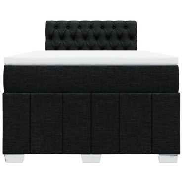vidaXL Κρεβάτι Boxspring με Στρώμα Μαύρο 120x200 εκ. Υφασμάτινο