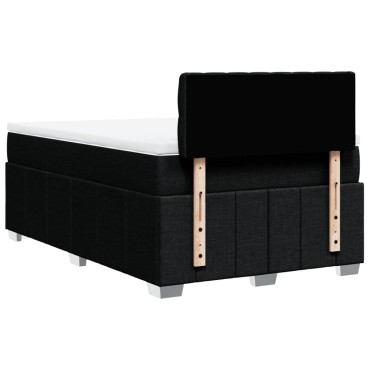 vidaXL Κρεβάτι Boxspring με Στρώμα Μαύρο 120x200 εκ. Υφασμάτινο