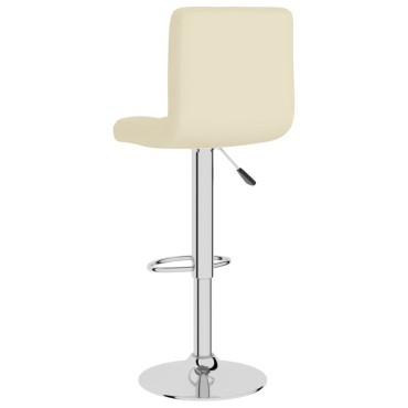 vidaXL Σκαμπό Μπαρ Κρεμ Υφασμάτινο 40x47x(90-111)cm 1 τεμ.