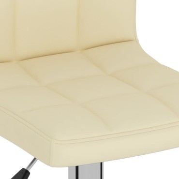 vidaXL Σκαμπό Μπαρ Κρεμ Υφασμάτινο 40x47x(90-111)cm 1 τεμ.