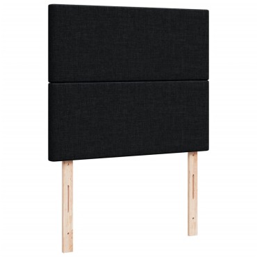 vidaXL Κρεβάτι Boxspring με Στρώμα Μαύρο 120x200 εκ. Υφασμάτινο