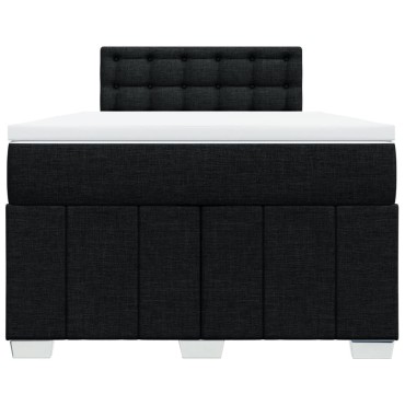 vidaXL Κρεβάτι Boxspring με Στρώμα Μαύρο 120x200 εκ. Υφασμάτινο