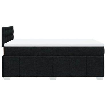 vidaXL Κρεβάτι Boxspring με Στρώμα Μαύρο 120x200 εκ. Υφασμάτινο