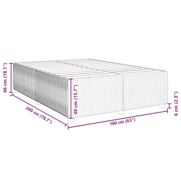 vidaXL Σκελετός Κρεβατιού Χωρίς Στρώμα Μπλε 160x200 εκ.Υφασμάτινο
