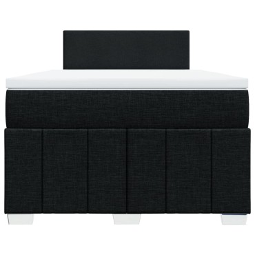 vidaXL Κρεβάτι Boxspring με Στρώμα Μαύρο 120x200 εκ. Υφασμάτινο
