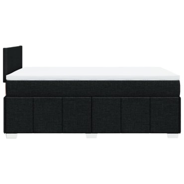 vidaXL Κρεβάτι Boxspring με Στρώμα Μαύρο 120x200 εκ. Υφασμάτινο
