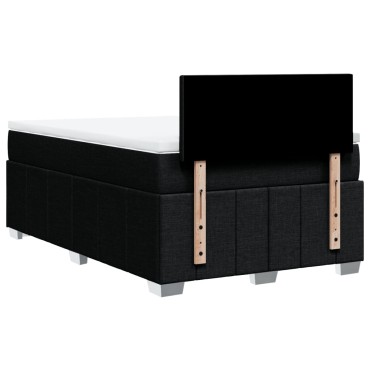 vidaXL Κρεβάτι Boxspring με Στρώμα Μαύρο 120x200 εκ. Υφασμάτινο