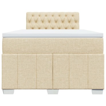 vidaXL Κρεβάτι Boxspring με Στρώμα Κρεμ 120x200 εκ. Υφασμάτινο