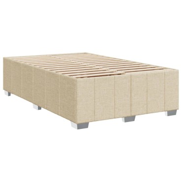 vidaXL Κρεβάτι Boxspring με Στρώμα Κρεμ 120x200 εκ. Υφασμάτινο