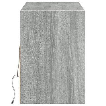 vidaXL Έπιπλο Τοίχου Τηλεόρασης με LED Γκρι Sonoma 130x31x45cm