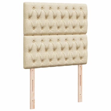 vidaXL Κρεβάτι Boxspring με Στρώμα Κρεμ 100 x 200 εκ. Υφασμάτινο