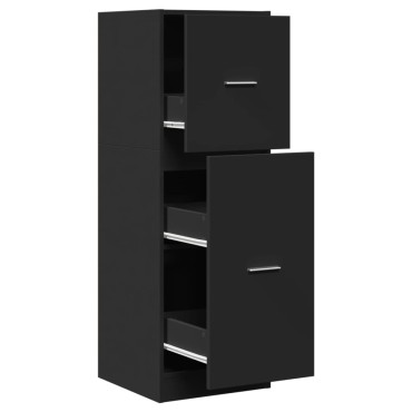 vidaXL Συρταριέρα Γενικής Χρήσης Μαύρο 40x41x118cm Επεξ. Ξύλο 1 τεμ.