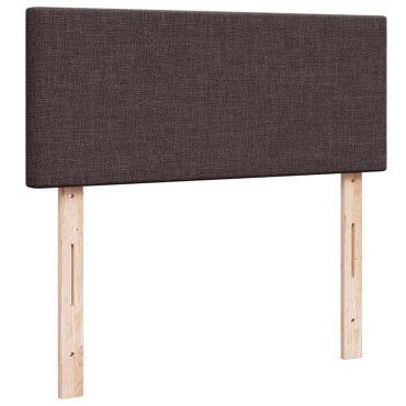 vidaXL Κρεβάτι Boxspring με Στρώμα Σκούρο Καφέ 120x200 εκ. Υφασμάτινο