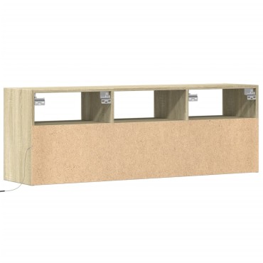 vidaXL Έπιπλο Τοίχου Τηλεόρασης με LED Sonoma Δρυς 130x31x45cm