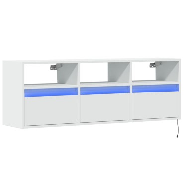 vidaXL Έπιπλο Τοίχου Τηλεόρασης με LED Λευκό 130x31x45cm