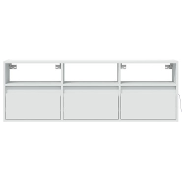 vidaXL Έπιπλο Τοίχου Τηλεόρασης με LED Λευκό 130x31x45cm