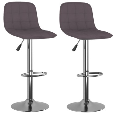 vidaXL Σκαμπό Μπαρ 2 τεμ. Χρώμα Taupe Υφασμάτινα 42,5x45x(84-105)cm
