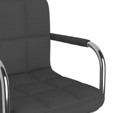vidaXL Καρέκλα Τραπεζαρίας Περιστρεφόμενη Σκούρο Γκρι Υφασμάτινη 48x47x(74,5-86)cm 1 τεμ.