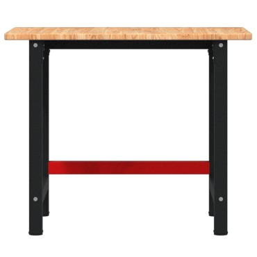 vidaXL Πάγκος Εργασίας Ορθογώνιος 100x60x81,5 εκ. από Μασίφ Ξύλο Δρυός