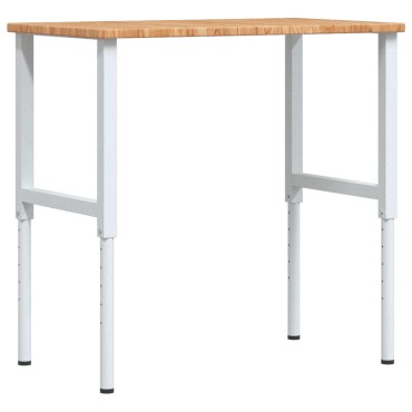 vidaXL Πάγκος Εργασίας Ορθογώνιος 100x60x(71,5-98) εκ Μασίφ Ξύλο Δρυός
