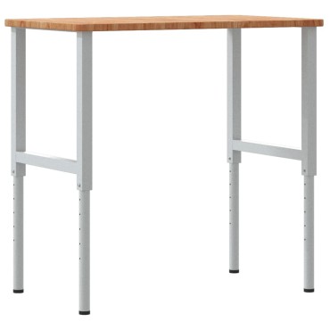 vidaXL Πάγκος Εργασίας Ορθογώνιος 100x60x(71,5-98) εκ Μασίφ Ξύλο Δρυός