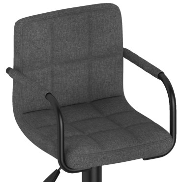 vidaXL Σκαμπό Μπαρ Σκούρο Γκρι Υφασμάτινο 48x47x(90-111)cm 1 τεμ.