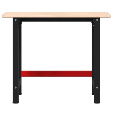 vidaXL Πάγκος Εργασίας Ορθογώνιος 100x60x81,5 εκ. από Μασίφ Ξύλο Δρυός