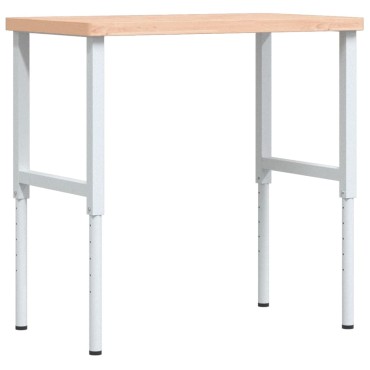 vidaXL Πάγκος Εργασίας Ορθογώνιος 100x60x(73-99,5) εκ Μασίφ Ξύλο Οξιάς