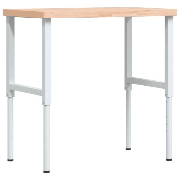 vidaXL Πάγκος Εργασίας Ορθογώνιος 100x60x(73-99,5) εκ Μασίφ Ξύλο Οξιάς