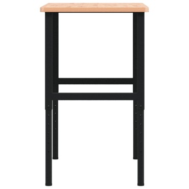 vidaXL Πάγκος Εργασίας Ορθογώνιος 100x60x(71,5-98) εκ Μασίφ Ξύλο Οξιάς