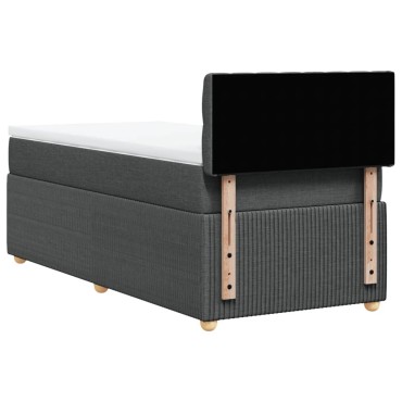vidaXL Κρεβάτι Boxspring με Στρώμα Σκούρο Γκρι 80x200 εκ. Υφασμάτινο