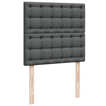 vidaXL Κρεβάτι Boxspring με Στρώμα Σκούρο Γκρι 100x200 εκ. Υφασμάτινο