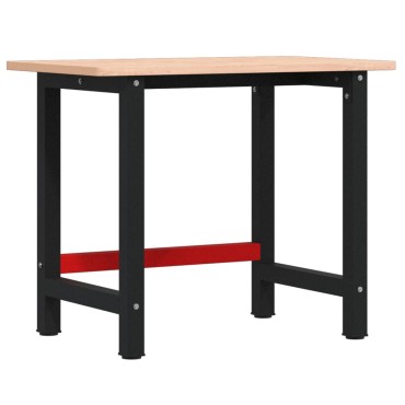 vidaXL Πάγκος Εργασίας Ορθογώνιος 100x60x81,5 εκ. από Μασίφ Ξύλο Οξιάς