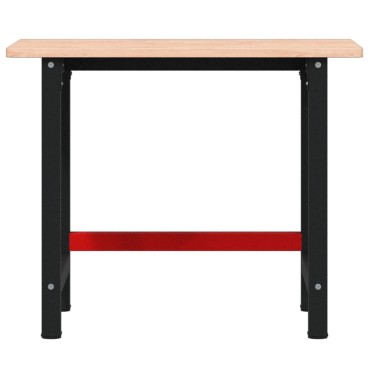 vidaXL Πάγκος Εργασίας Ορθογώνιος 100x60x81,5 εκ. από Μασίφ Ξύλο Οξιάς