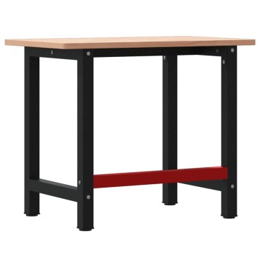 vidaXL Πάγκος Εργασίας Ορθογώνιος 100x60x81,5 εκ. από Μασίφ Ξύλο Οξιάς