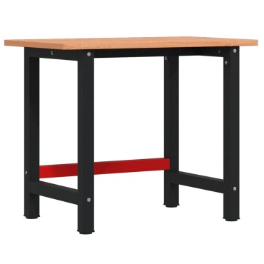 vidaXL Πάγκος Εργασίας Ορθογώνιος 100x60x81,5 εκ. από Μασίφ Ξύλο Οξιάς