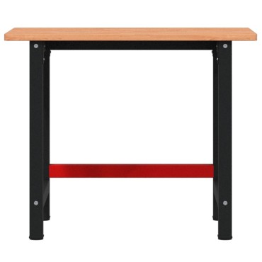 vidaXL Πάγκος Εργασίας Ορθογώνιος 100x60x81,5 εκ. από Μασίφ Ξύλο Οξιάς