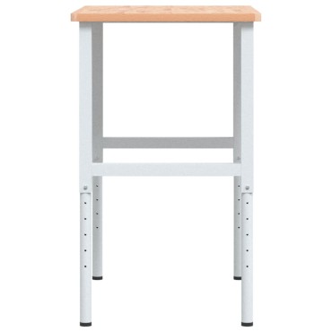 vidaXL Πάγκος Εργασίας Ορθογώνιος 100x60x(71,5-98) εκ Μασίφ Ξύλο Οξιάς