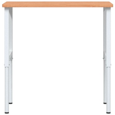 vidaXL Πάγκος Εργασίας Ορθογώνιος 100x60x(71,5-98) εκ Μασίφ Ξύλο Οξιάς
