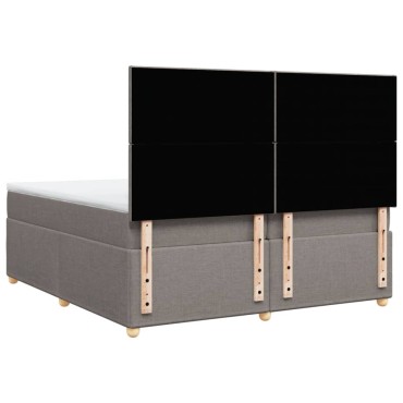 vidaXL Κρεβάτι Boxspring με Στρώμα Taupe 200x200cm Υφασμάτινο 1 τεμ. - Διπλό