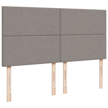 vidaXL Κρεβάτι Boxspring με Στρώμα Taupe 200x200cm Υφασμάτινο 1 τεμ. - Διπλό